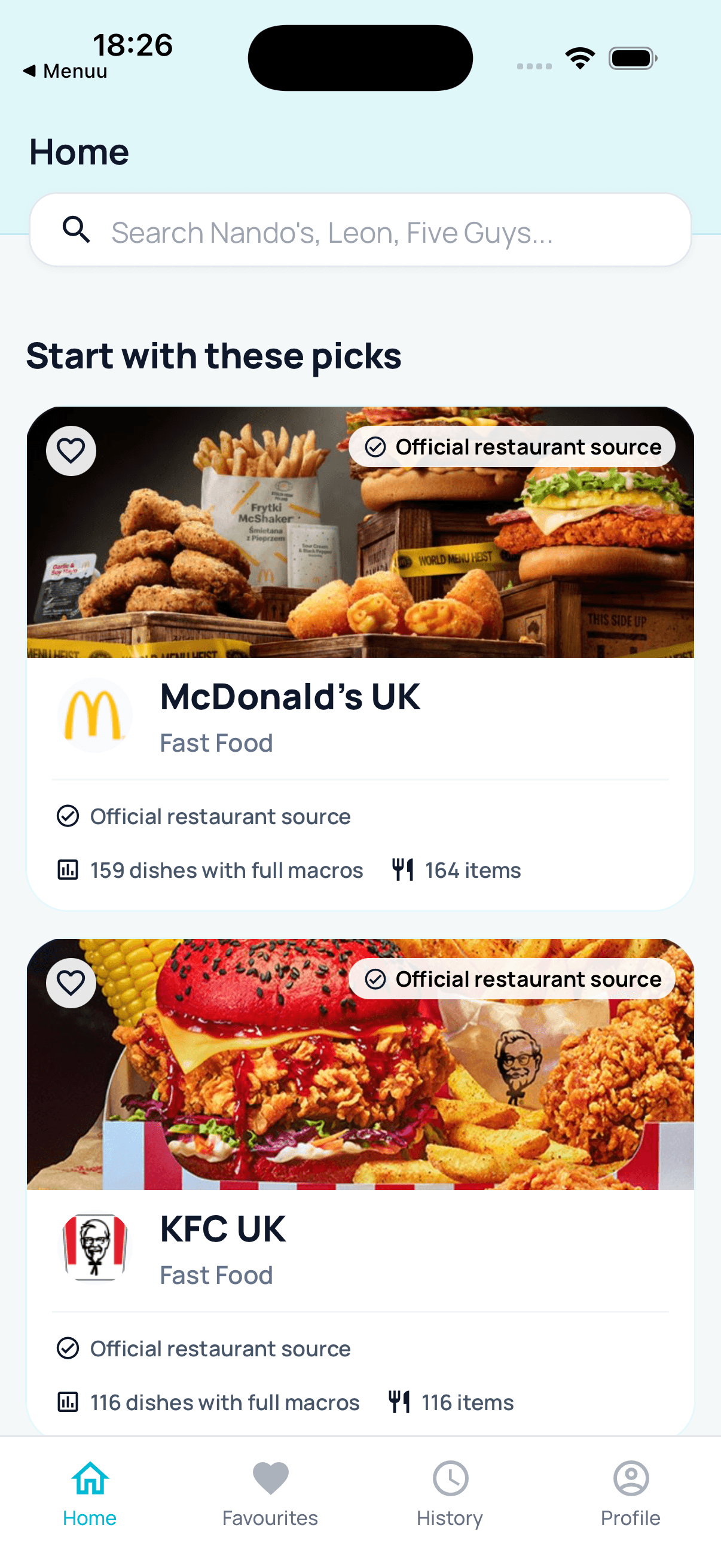 Find meals for your goals: Menuu app preview
